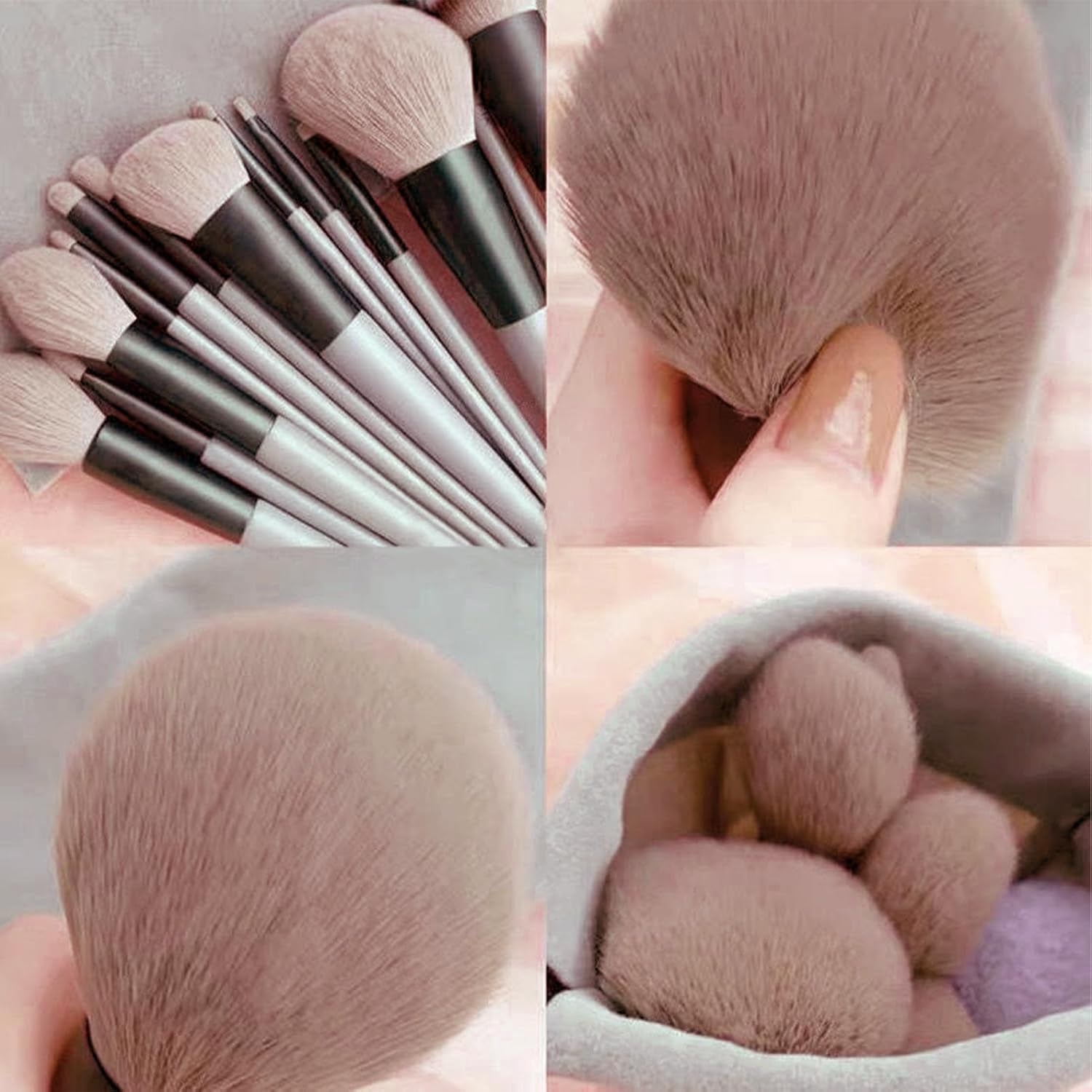 Juego De Brochas De Maquillaje,Juego De Brochas De Maquillaje | Kit De Brochas De Maquillaje De Cerdas Sintéticas Suaves 13X,Juego De Brochas Cosméticas Para Sombra De S Y Colorete Para Base,