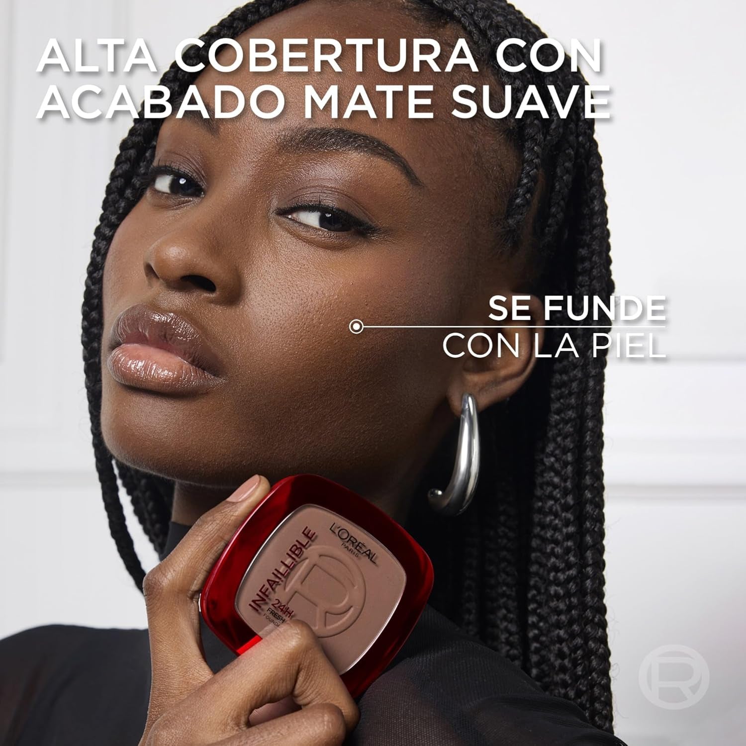 L'Oréal Paris Polvos Compactos Mate Infalible 24H, Larga Duración, Cobertura Media-Alta, Resistente Al Agua, Fórmula No Comedogénica, Tono: 140 Neutral, 50 G
