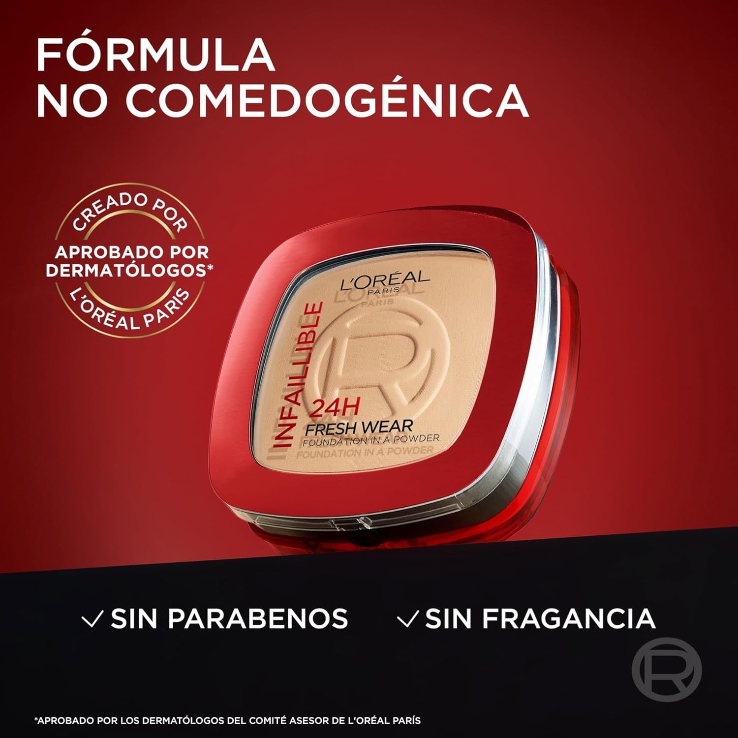 L'Oréal Paris Polvos Compactos Mate Infalible 24H, Larga Duración, Cobertura Media-Alta, Resistente Al Agua, Fórmula No Comedogénica, Tono: 140 Neutral, 50 G