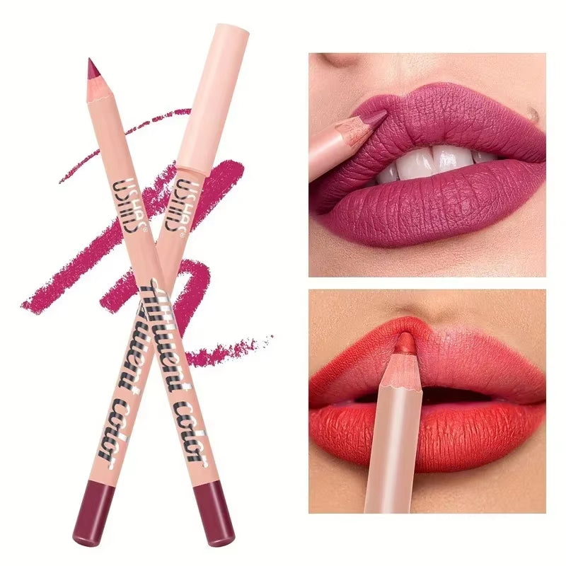 8 Color Waterproof Lip Liner Pencil Long Lasting Natural Lipliner Pen Red Contour Tint Sexy Dark Red Pink Matte Lipstick Pencil