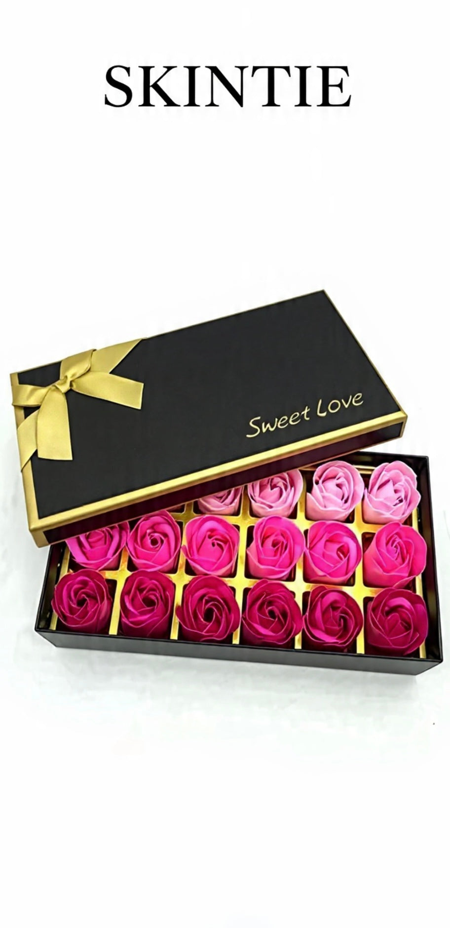 18 piezas Rosas De Jabón En Caja De Regalo