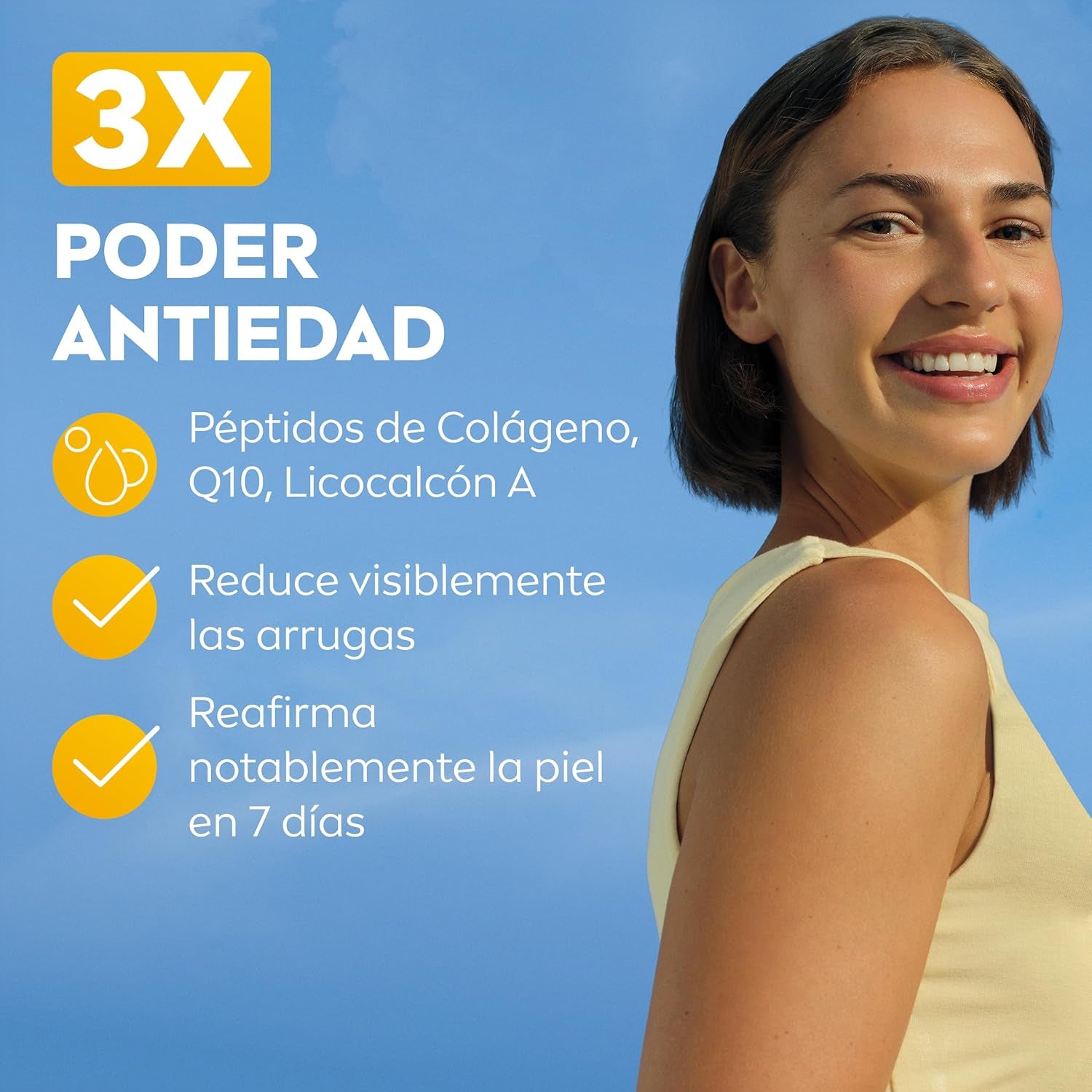 NIVEA SUN Q10 Protección Facial Antiedad SPF50+ Transpirable - Crema Solar Facial UV - Reduce Arrugas En 7 Días - Q10, Péptidos De Colágeno, Licocalcón a - 0% Sensación Grasa - Piel Madura - 40 Ml