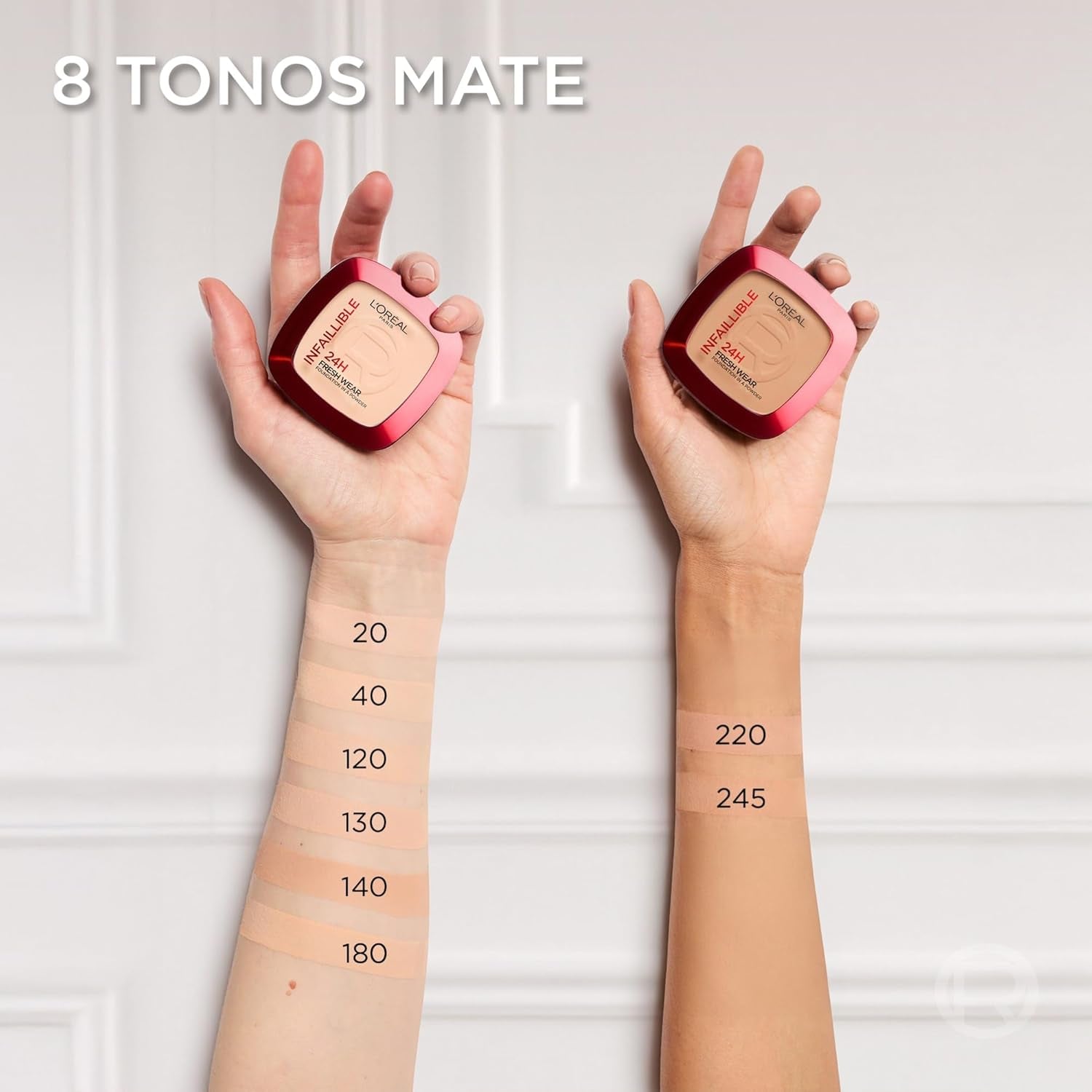 L'Oréal Paris Polvos Compactos Mate Infalible 24H, Larga Duración, Cobertura Media-Alta, Resistente Al Agua, Fórmula No Comedogénica, Tono: 140 Neutral, 50 G