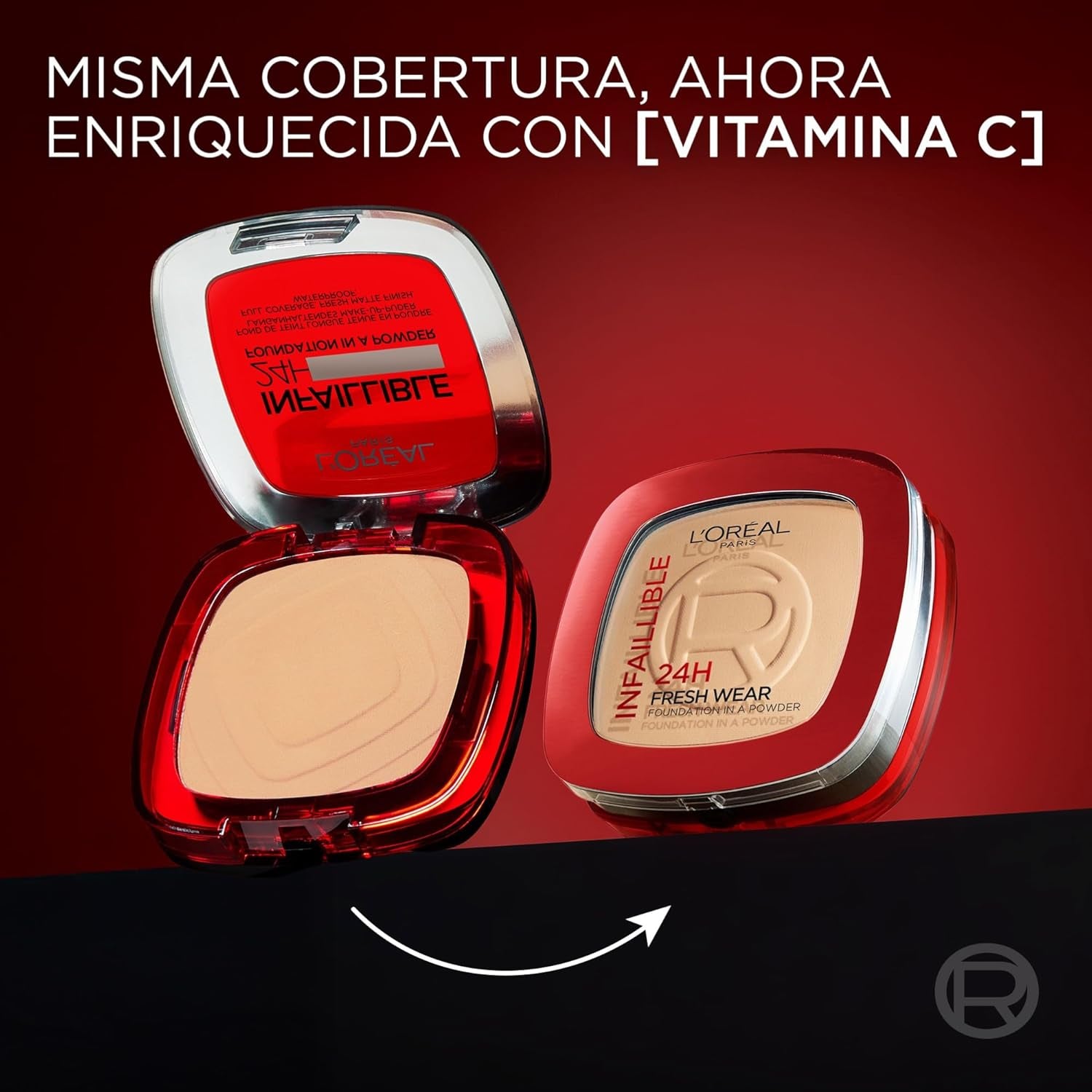 L'Oréal Paris Polvos Compactos Mate Infalible 24H, Larga Duración, Cobertura Media-Alta, Resistente Al Agua, Fórmula No Comedogénica, Tono: 140 Neutral, 50 G